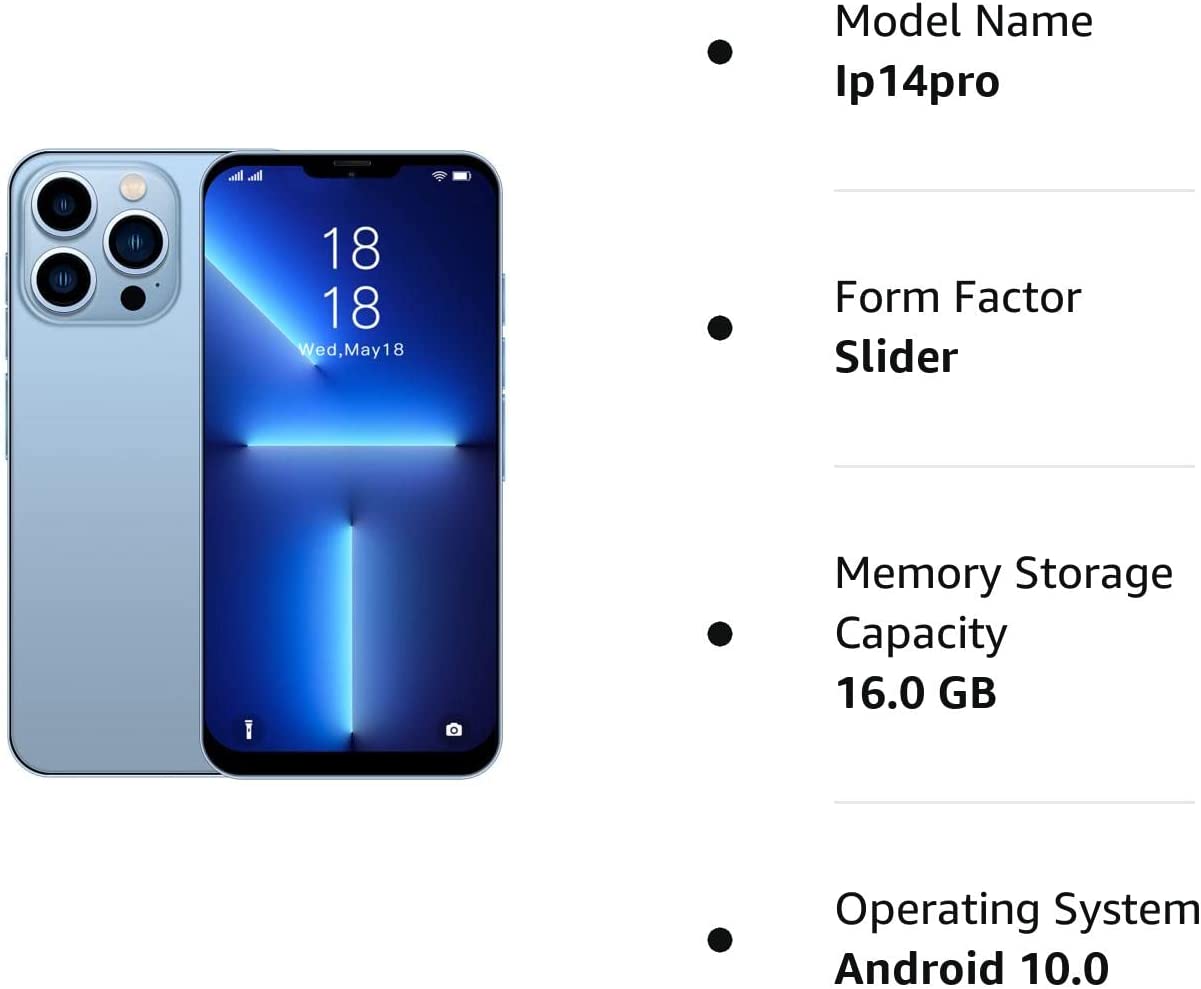 230816044654215_1 6.7Inch Unlocked Cell Phone Android Phones 2GB RAM+16GB ROM Full Screen Straight Talk Phone Dual Sim Boost Mobile Phones Smart Phones Unlocked New for Android10.0 (Blue) - Image 1